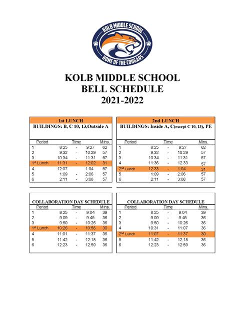 School Bell Schedule Home
